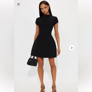 Fashion Nova Merla Mock Neck Black Mini Dress